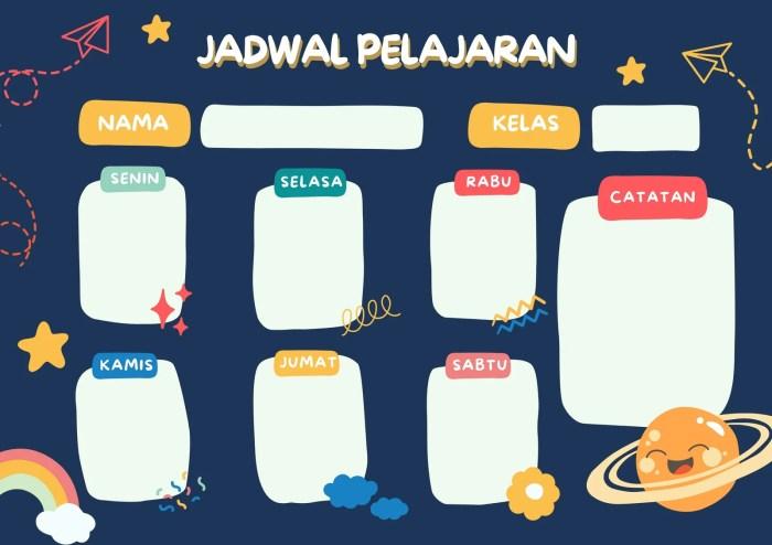 Template Jadwal Pelajaran yang Dapat Diedit: Perencanaan dan Pengorganisasian yang Efektif