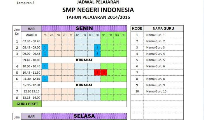 Template Jadwal Pelajaran Harian: Panduan Mengelola Waktu Efektif