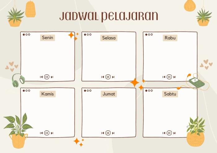 Template Jadwal Pelajaran Kosong: Tingkatkan Organisasi dan Hemat Waktu