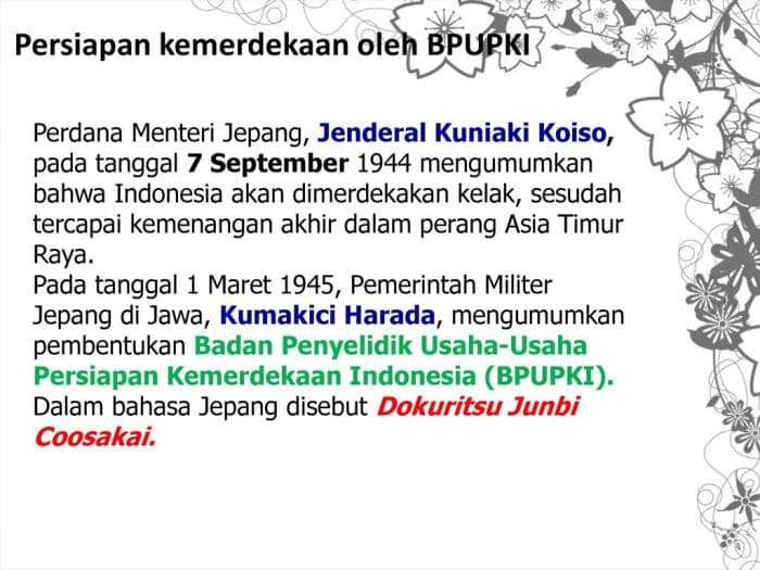 Mengenal Nama Jepang dari BPUPKI