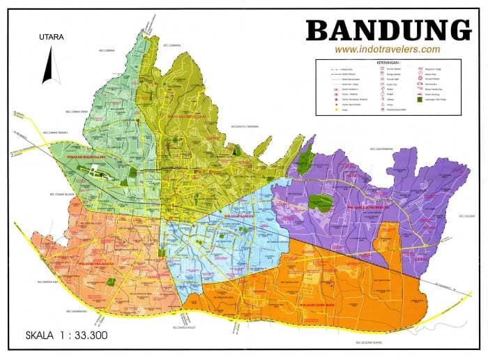 Geografi Peta Kota Bandung dan Kecamatannya