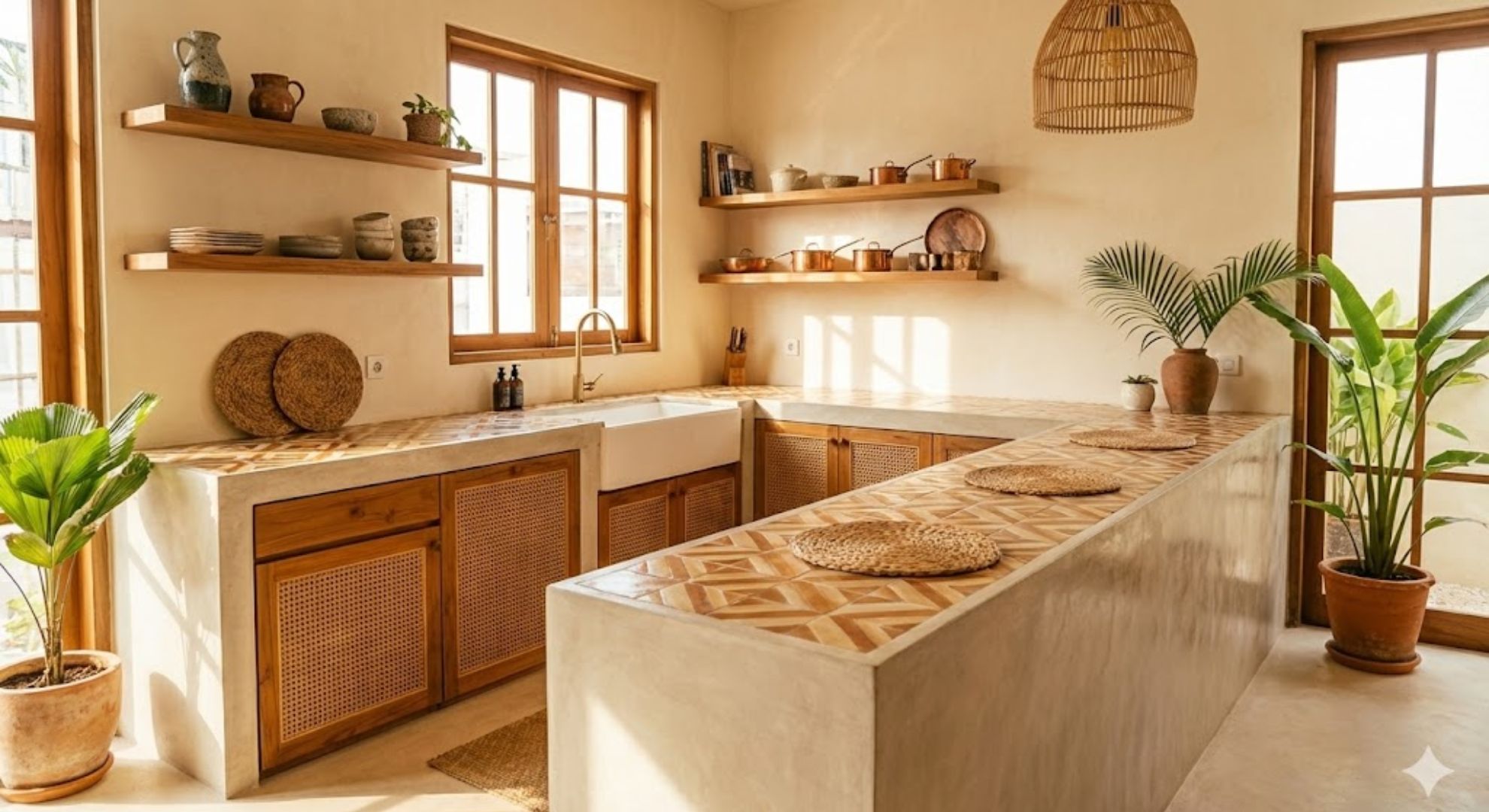 Meja Dapur Cor Leter L Minimalis