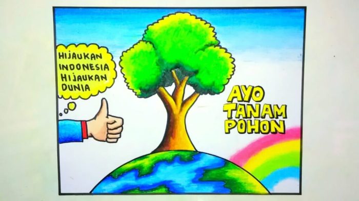 Poster lingkungan yang mudah digambar untuk pelajar SMA