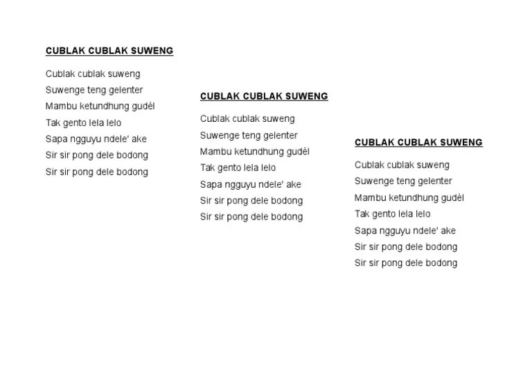 Makna Lagu Cublak-cublak Suweng, Lagu Dolanan dari Jawa Timur 3 Makna Lagu Cublak-cublak Suweng, Lagu Dolanan dari Jawa Timur