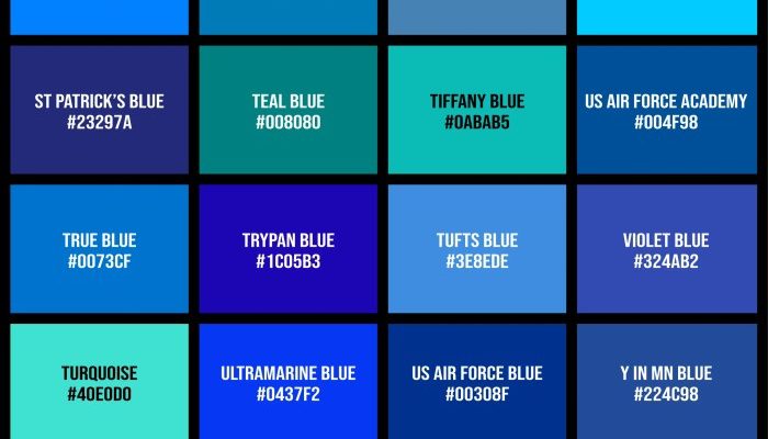 Blue shades color palette poster graf1x ideas