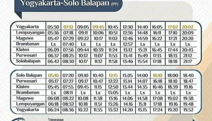 Jadwal prameks kereta jogja tarif keberangkatan